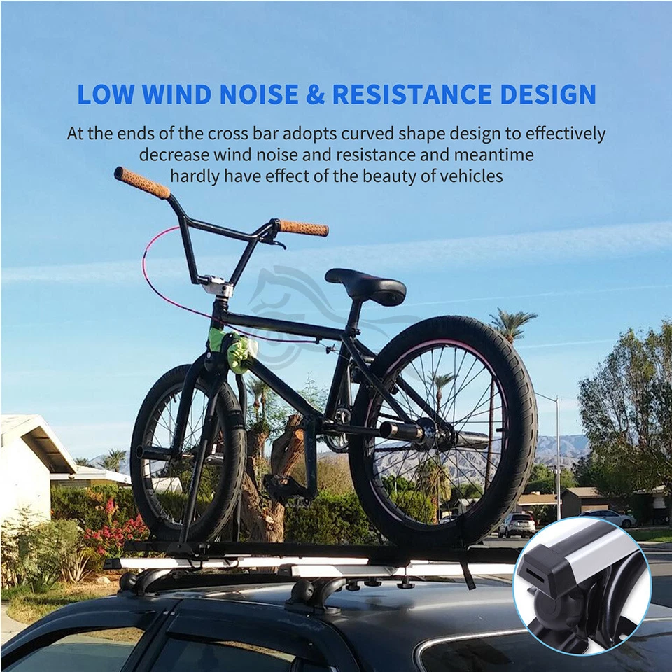 Portaequipajes de aluminio con barra transversal de techo superior para VW Golf MK4 MK5 MK6 EE. UU. Foto 3 de 4