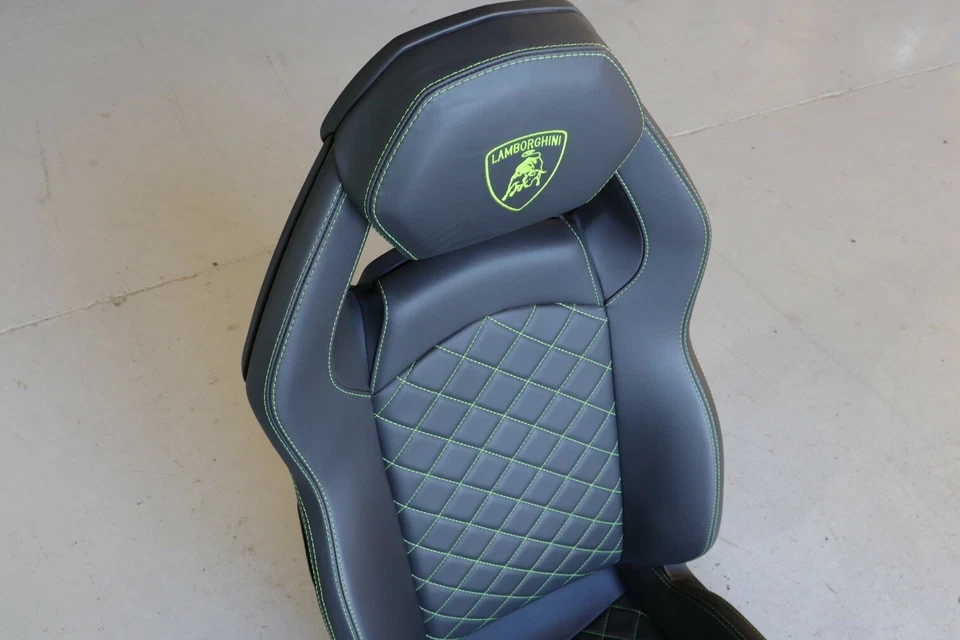 Lamborghini Aventador S LP740 2019 Black Leather Green Stitch Seat LHS J158 - image 3 of 4