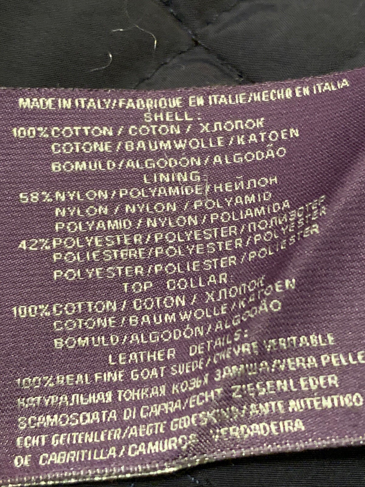 Ralph Lauren Purple Label Size Small Shooting Water  Repellent Jacket Navy Italy image 6