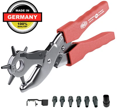 Alicates perforadores profesionales FAMEX para cinturón de cuero | Alicates de orificio de revólver con traducción de palanca