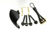 4/4 Violin pegs tailpiece Chin rest Fine tuners Violin Accessories Kit Ebony