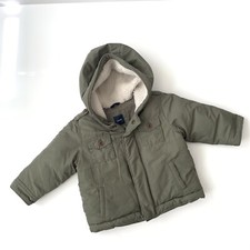 Baby Gap Green Jacket Primaloft Down Alternative Sherpa Infant Toddler Size 6-12