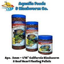2mm California Blackworm & Beef Heart Floating Pellets. FREE Pellets & Wafers