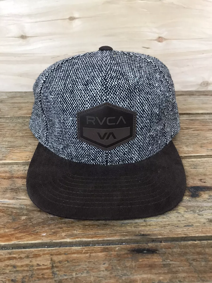 RVCA VA Tweed Suede Brim Snapback Hat Cap Brown Mid Fit eBay