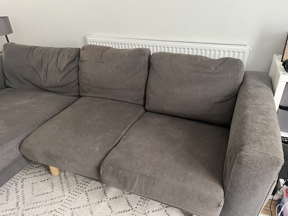 Ikea 3Seat Corner / Chaise Lounge Sofa in Finnsta Dark Grey