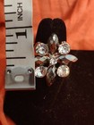 Gunmetal Grey Gray Mirror Black Clear Rhinestone Gem Jewel Bead Cocktail Ring — photo 6