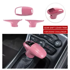 Pink Gear Shift Knob Decor Cover Trim Bezel for Dodge Challenger/Charger 2015+