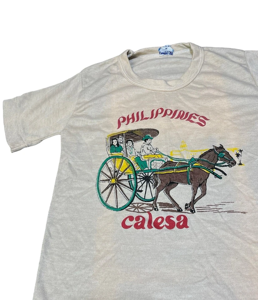 Vintage 80’s Philippines Calesa T Shirt Boys Size 12 (12”x17”) Single Stitch - Image 2 of 4