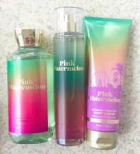 3 PINK WATERMELON Shower Gel Body Wash + Body Cream + Fragrance Mist SET of 3