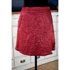 NWT New $110 Anthropologie Beatrice Quilted Miniskirt Mini Skirt Size 4 Burgundy