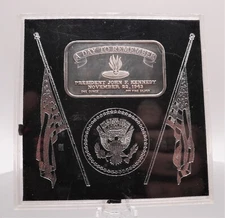 John F Kennedy Day to Remember November 2 1963 1oz 999 FINE Silver art bar C2941