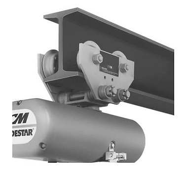CM Lodestar Low Headroom Trolley 1000 Lb 3"- 6" width I- Beam 1" Lug Mount