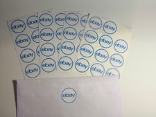 48 - 1  Round eBay Stickers For Shipping Letters Packaging Mail Blue Fast Ship