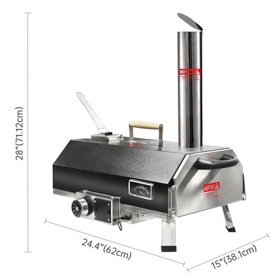 Black Wood Fired Outdoor Pizza Oven