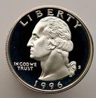 1996-S Washington Quarter - Gem Proof - 90% Silver - .1808 Troy oz (sku:RP4)