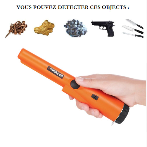 Détecteur de metaux imperméable avec écran LCD rétroéclairé pour prospection nocturne noire