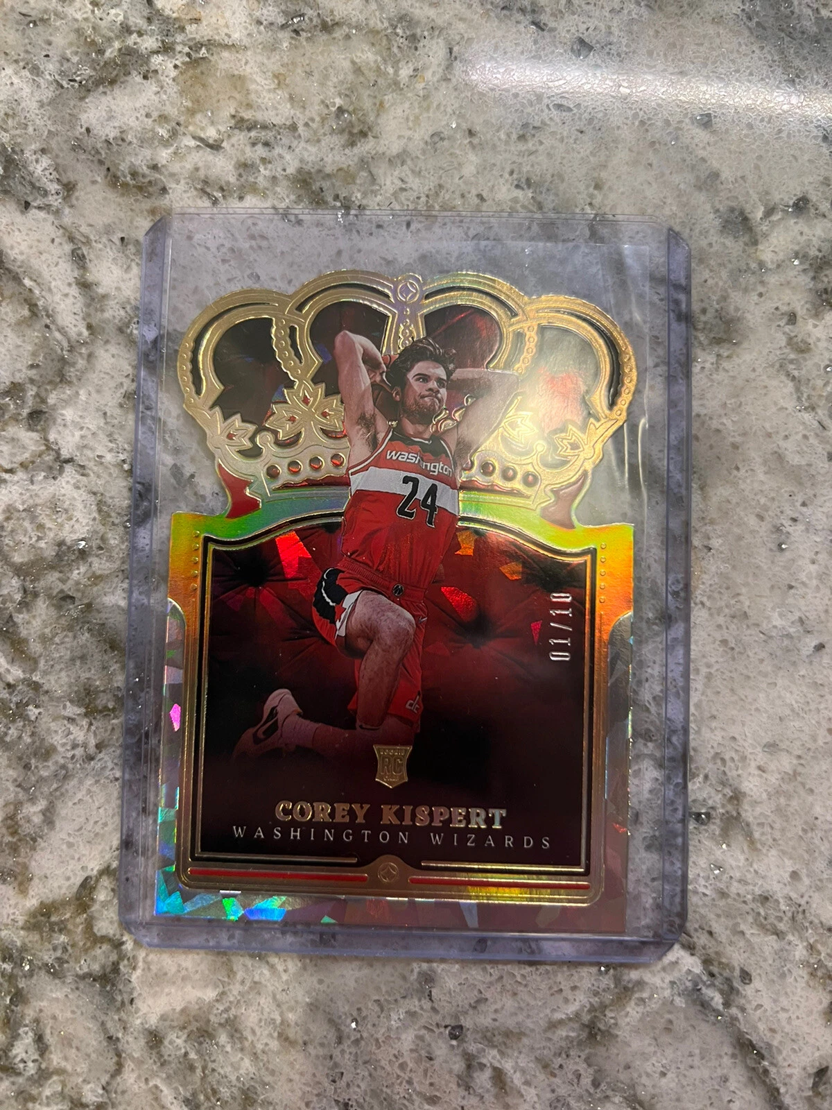 2021-22 Crown Royale Corey Kispert Gold Crystal Parallel 1/10 RC Rookie
