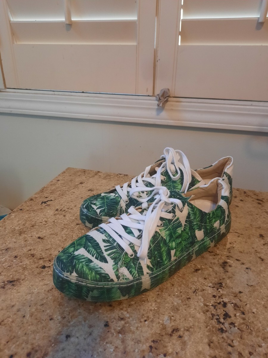 Chaussures De Marche Schutz Pour Femme - Taille US 7 - Cuir Vert Jungle/blanc - Occasion