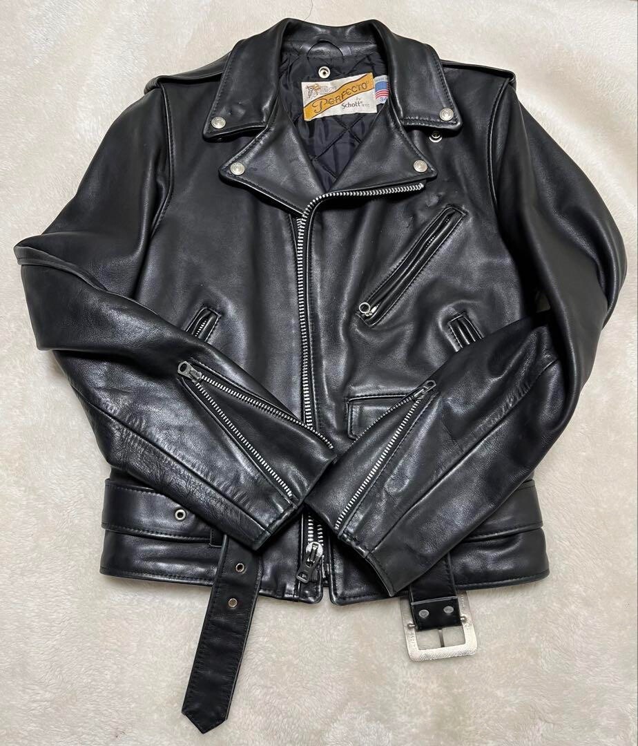 Schott Perfecto Double Leather Riders Jacket Size 34 Made in USA