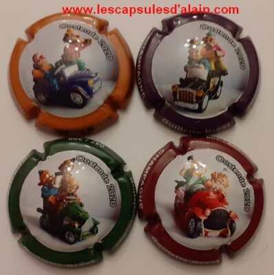 4 BELLES CAPSULES CHAMPAGNE GUILLETTE BREST CLOWNS NUMEROTE SUR 300 2020 REF N°1