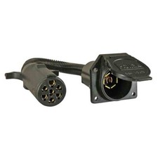 7-Way Round Pin To 7-Way Flat Pin Adapter (12...