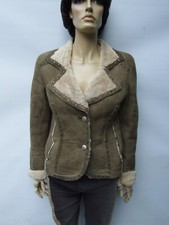 Vintage Heine German Designer Real Sheepskin Shearling Jacket Size S Uk 8