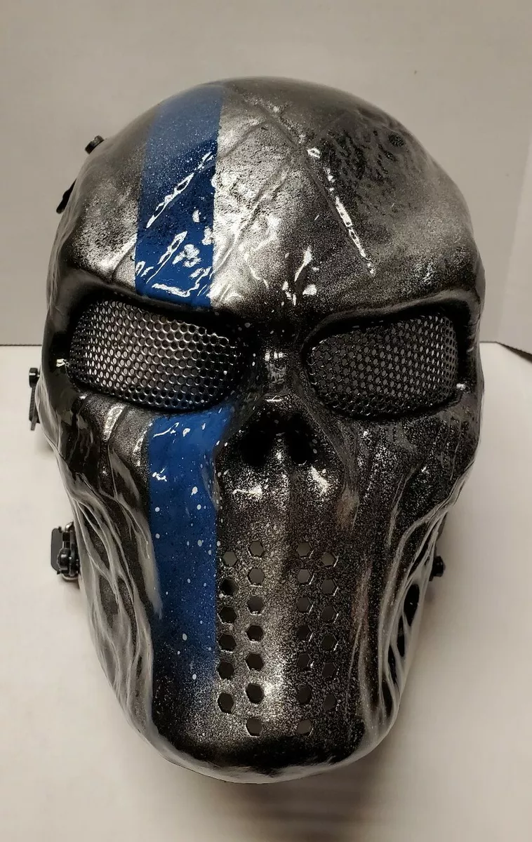 Thin Blue Line Airsoft Mask with Mesh USA Seller Custom Painted by an  American