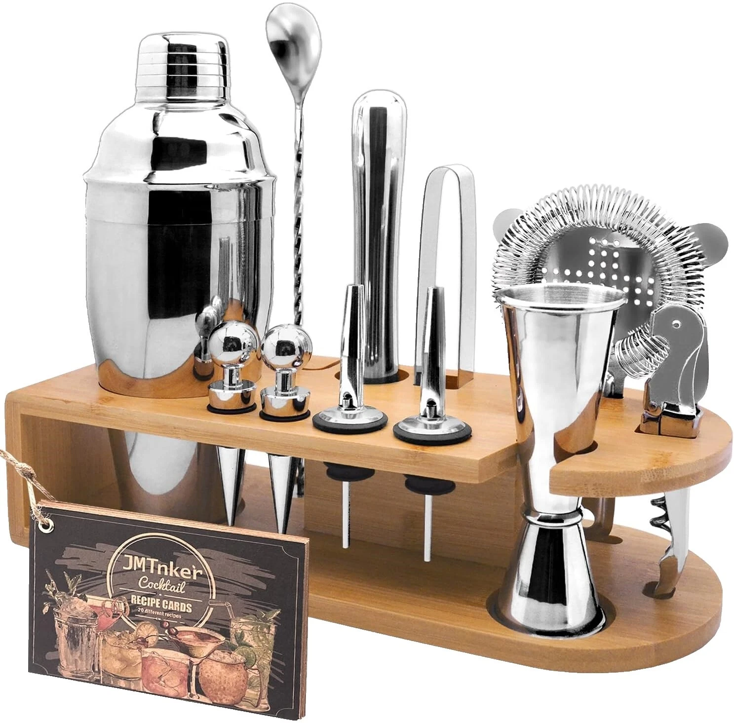 Glass Black Cocktail Bartender Kits Sets