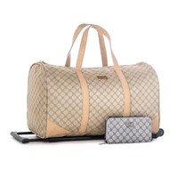Reisekoffer Trolley Inkl. Geldbeutel Reisetasche Stoffkoffer Beige HandgepäCk