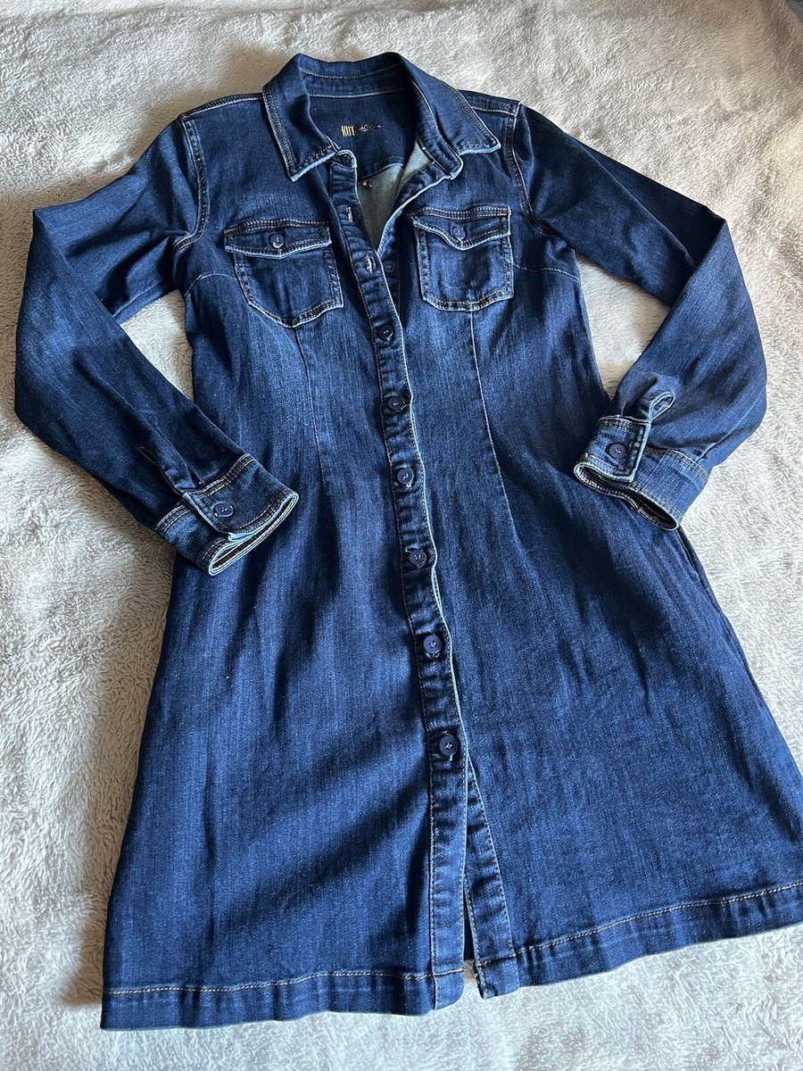 Kut From The Kloth Womens Size Small Denim Button Front Dress Blue
