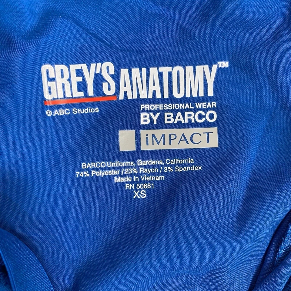 GREY'S ANATOMY IMPACT professional BY BARCO size XS blue Scrub Pants women's. - Image 4 of 4