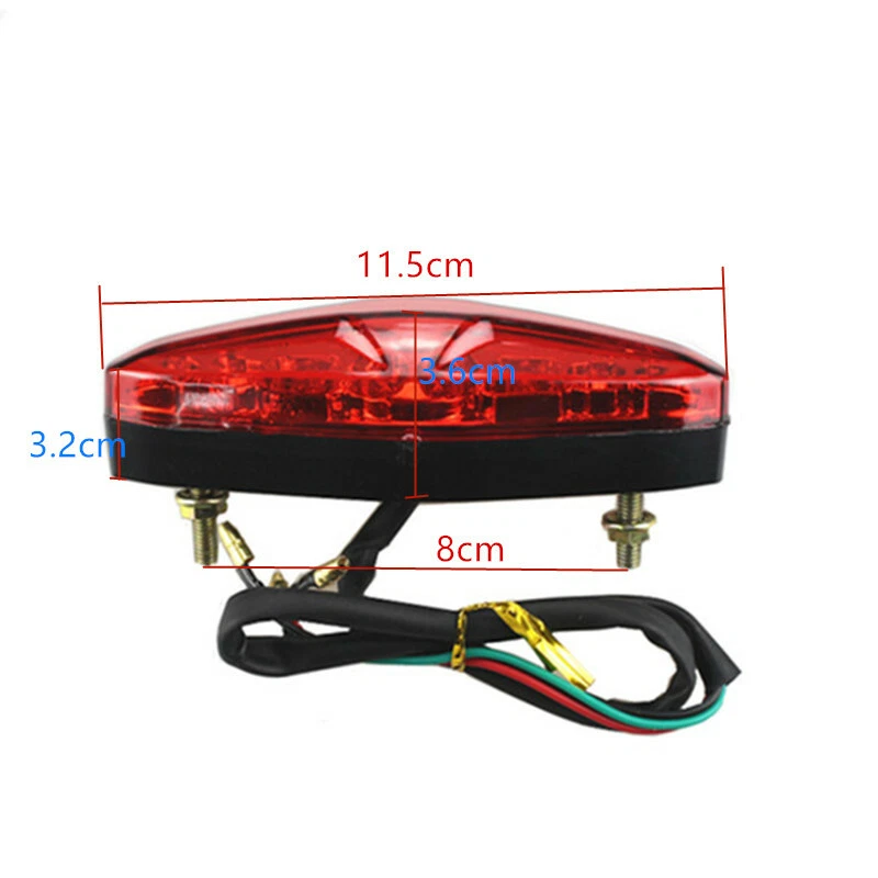 12V Universal Motorcycle LED Brake Running License Plate Tail Light Dirt bike Foto 2 de 4