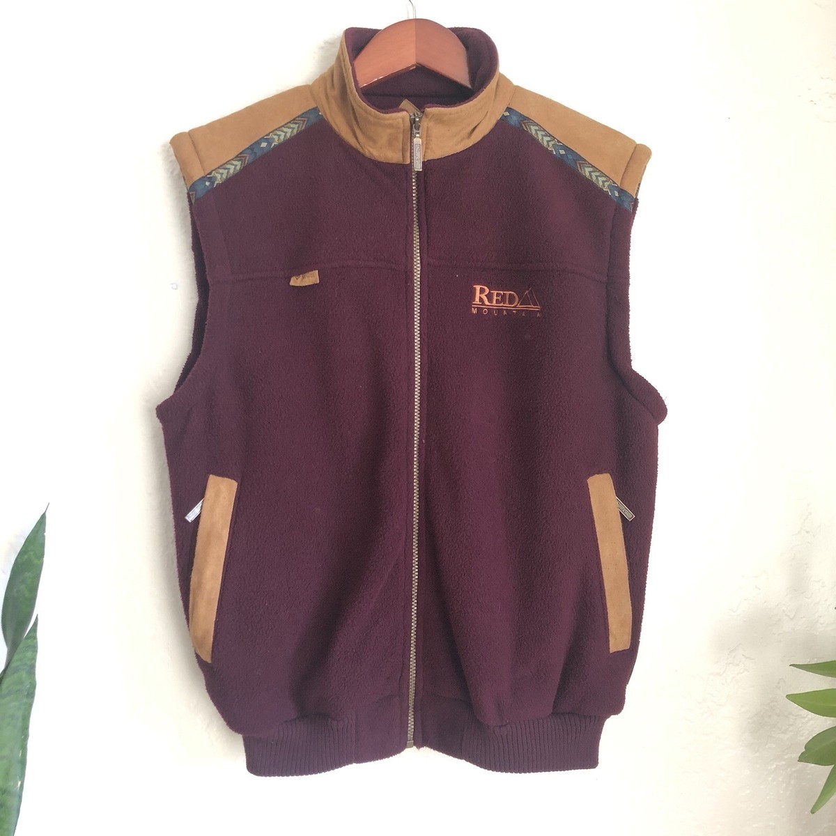 Suncruz Women’s Zip Up Fleece Vest Size Small Red Mountain Maroon Polartec