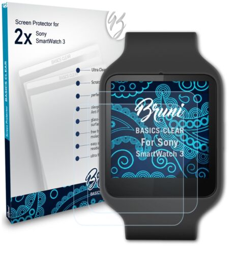 Bruni 2x Folie für Sony SmartWatch 3 Schutzfolie Displayschutzfolie - Bild 1 von 4