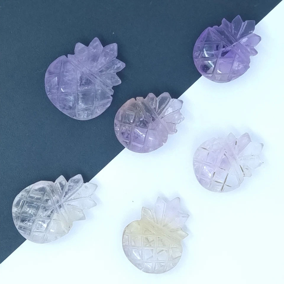 Natural Untreated 18 To 22 mm Pineapple Carved Ametrine 6 Pcs Jewelry 80.70 Ct - Image 2 of 4