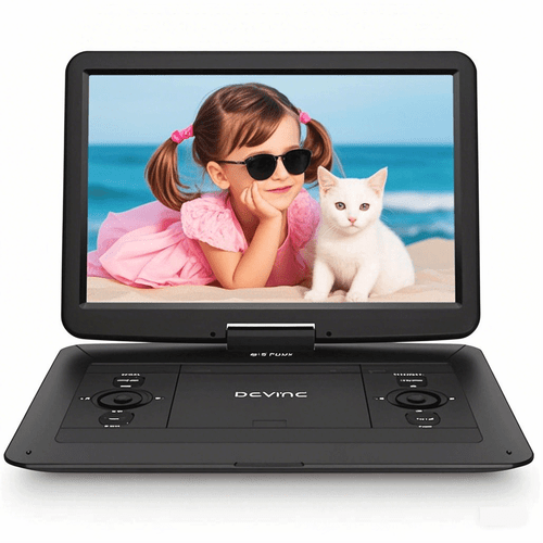 17.9" Portable DVD Player with 15.6" Swivel Screen, 6 Hours Rechargeable Battery - Picture 1 of 8