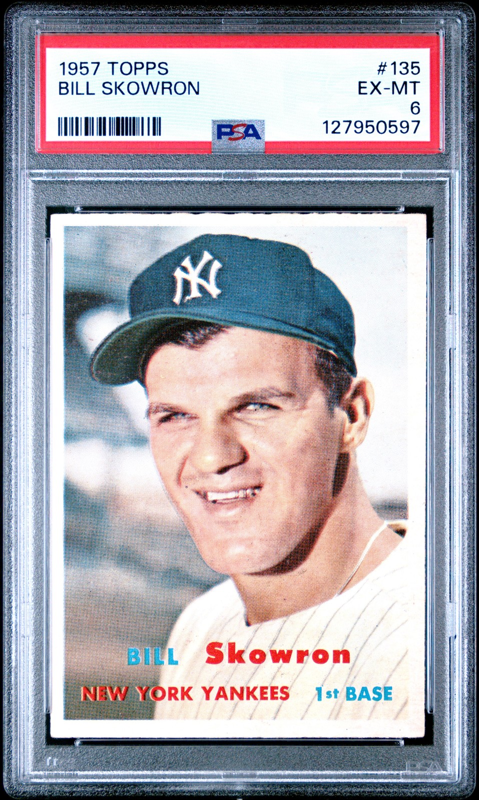 1957 TOPPS #135 BILL SKOWRON PSA 6