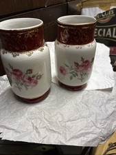Pair Of James Kent Old Foley porcelain vases "Old Country Roses" pattern