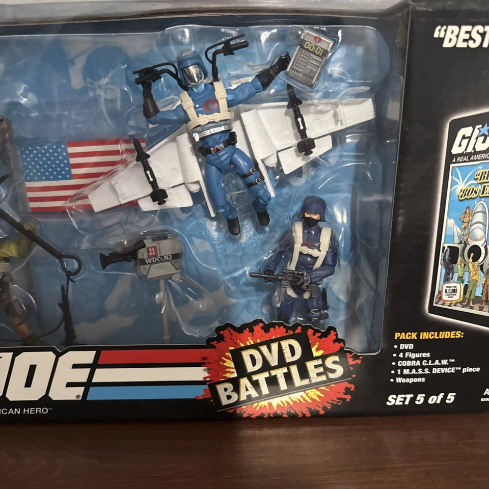 Hasbro G.I. Joe Cobra DVD Battles Best Of The 80's Conjunto 5 de 5 Novo Selado 2008 - Imagem 3 de 4