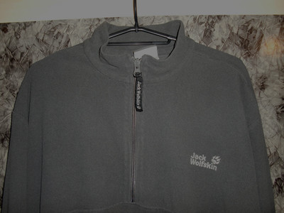 Jack Wolfskin Outdoor Langarm Fleece Shirt, Gr. XL, grau, mit Zip, sgt. Zustand