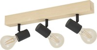 Eglo 3Er Spot Townshend 3 Schwarz Natur 48 X 5 Cm E27 Deckenlampen &