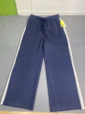 New W/ Defects All In Motion Airy Sleek Wide Leg Pant Size Medium Navy/ Beige
