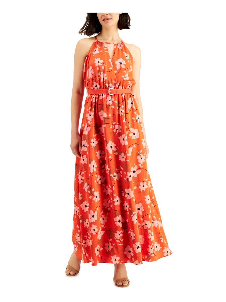 slim fit dress slacks Donna Karan Belted Fit-And-Flare Dress - Tempest main image 0