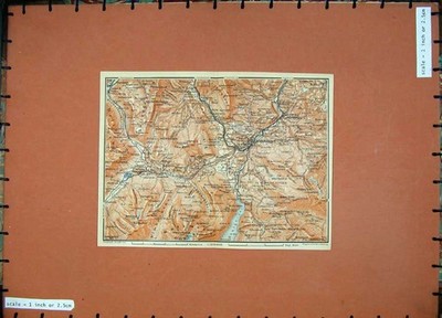 Original alter antiker Druck 1910 Farbkarte Deutschland Hallein Steinberg Königs - siehe