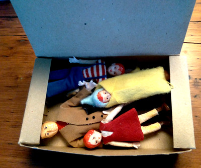 Vintage American FAMILY Dollhouse Twistable Dolls, (1960's) Never Used