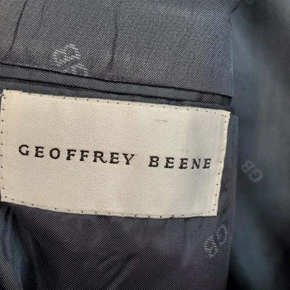 Chaqueta Blazer Geoffrey Beene Hombre 42L Azul Lana Pico Solapa Doble Pecho Formal Foto 4 de 4