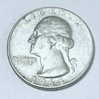 1964-D Washington Quarter - 90% Silver - Circulated Coin #4986