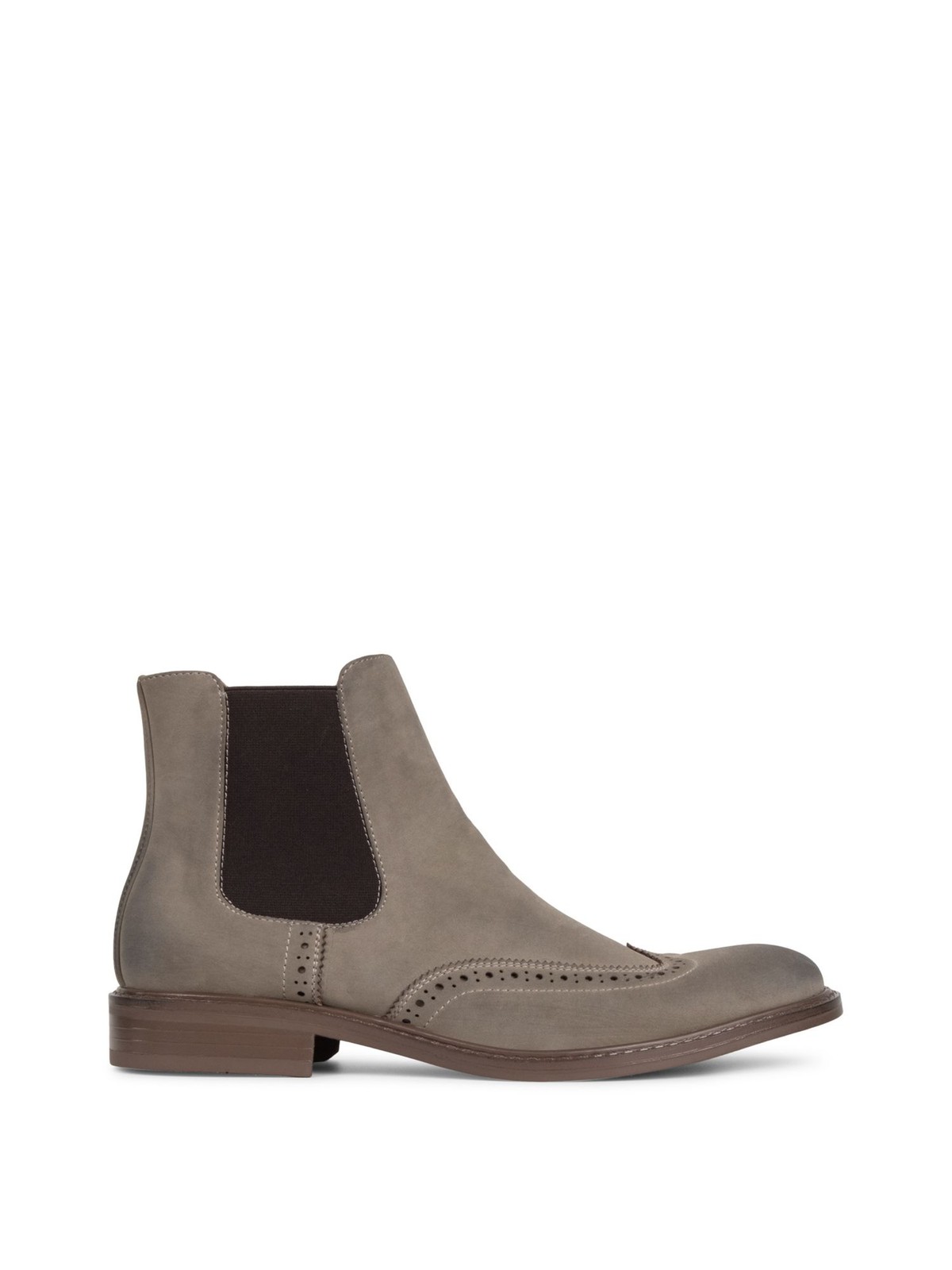 REACTION KENNETH COLE Mens Beige Knock Wingtip Toe Block Heel Chelsea 8 M