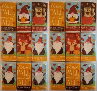 Pocket Tissues Fall, Harvest Designs Gnomes Pumpkins Leaves To Go Travel