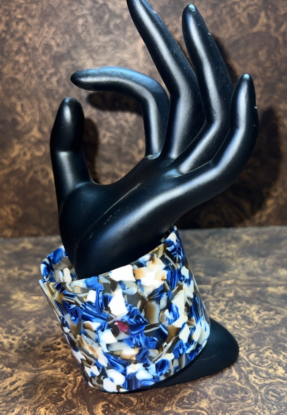 Chunky Multicolored Tortoise Shell Bangle, Thick … - image 1